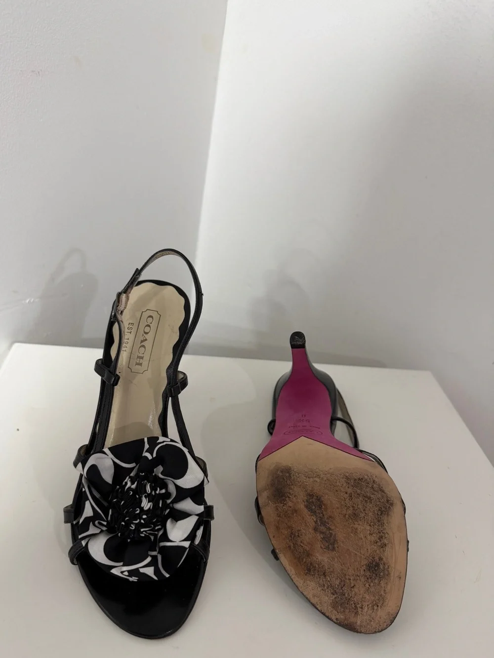 Coach Strappy Floral Heels